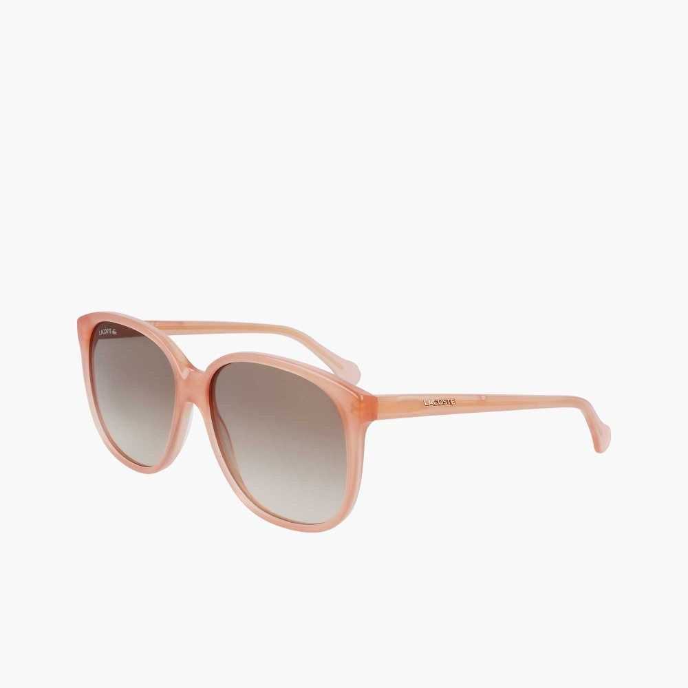 Lacoste Modified Rectangle Acetate Oversize Look Pembe | HJ4860391