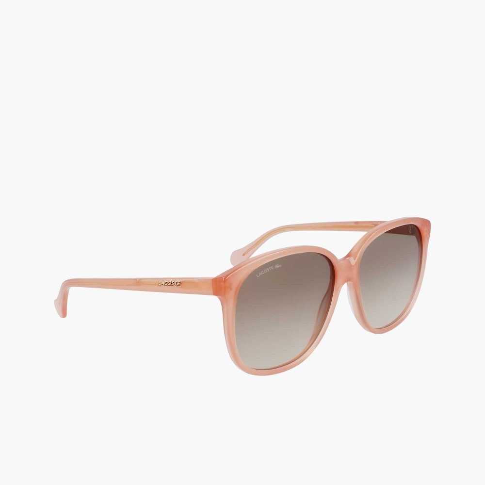 Lacoste Modified Rectangle Acetate Oversize Look Pembe | HJ4860391