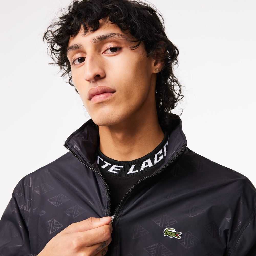 Lacoste Monogram Print Parça Jacket Siyah | OU3619482