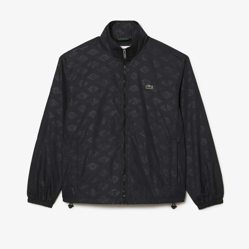 Lacoste Monogram Print Parça Jacket Siyah | OU3619482