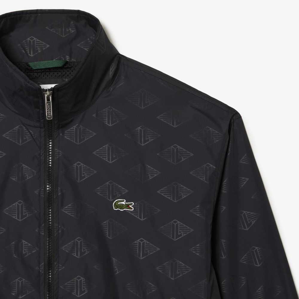 Lacoste Monogram Print Parça Jacket Siyah | OU3619482