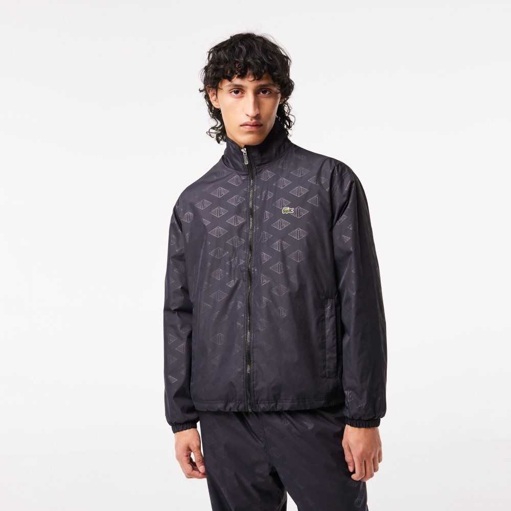 Lacoste Monogram Print Parça Jacket Siyah | OU3619482