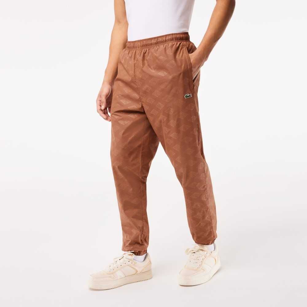 Lacoste Monogram Print Parça Pants Açık Kahverengi | FP8296407