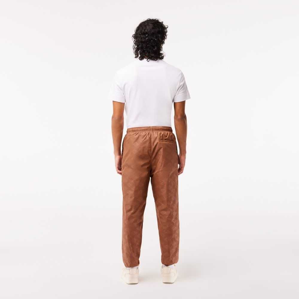 Lacoste Monogram Print Parça Pants Açık Kahverengi | FP8296407