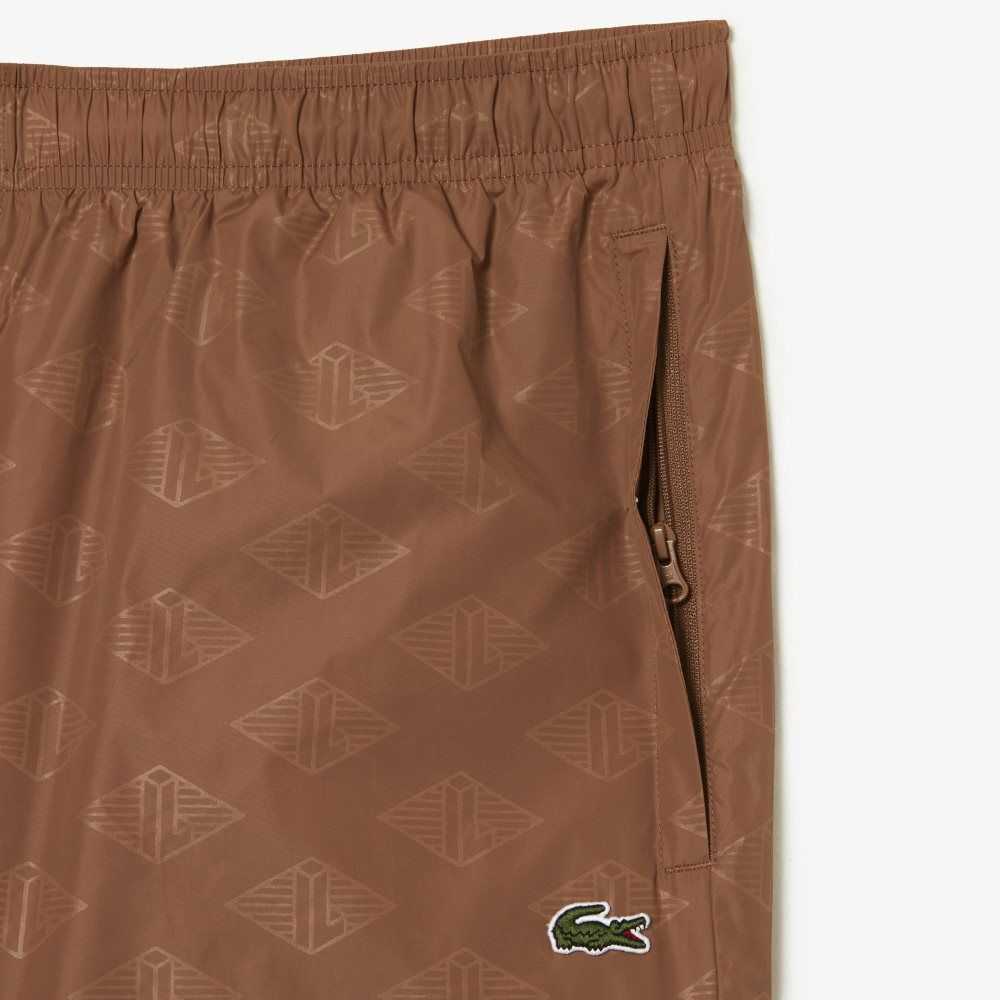 Lacoste Monogram Print Parça Pants Açık Kahverengi | FP8296407