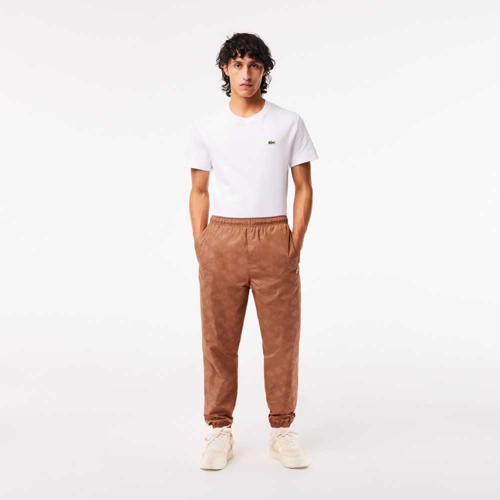 Lacoste Monogram Print Parça Pants Açık Kahverengi | FP8296407