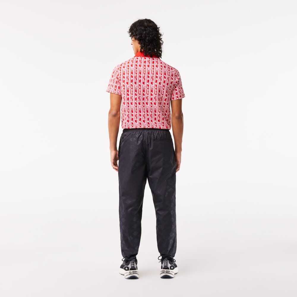 Lacoste Monogram Print Parça Pants Siyah | WQ1749628