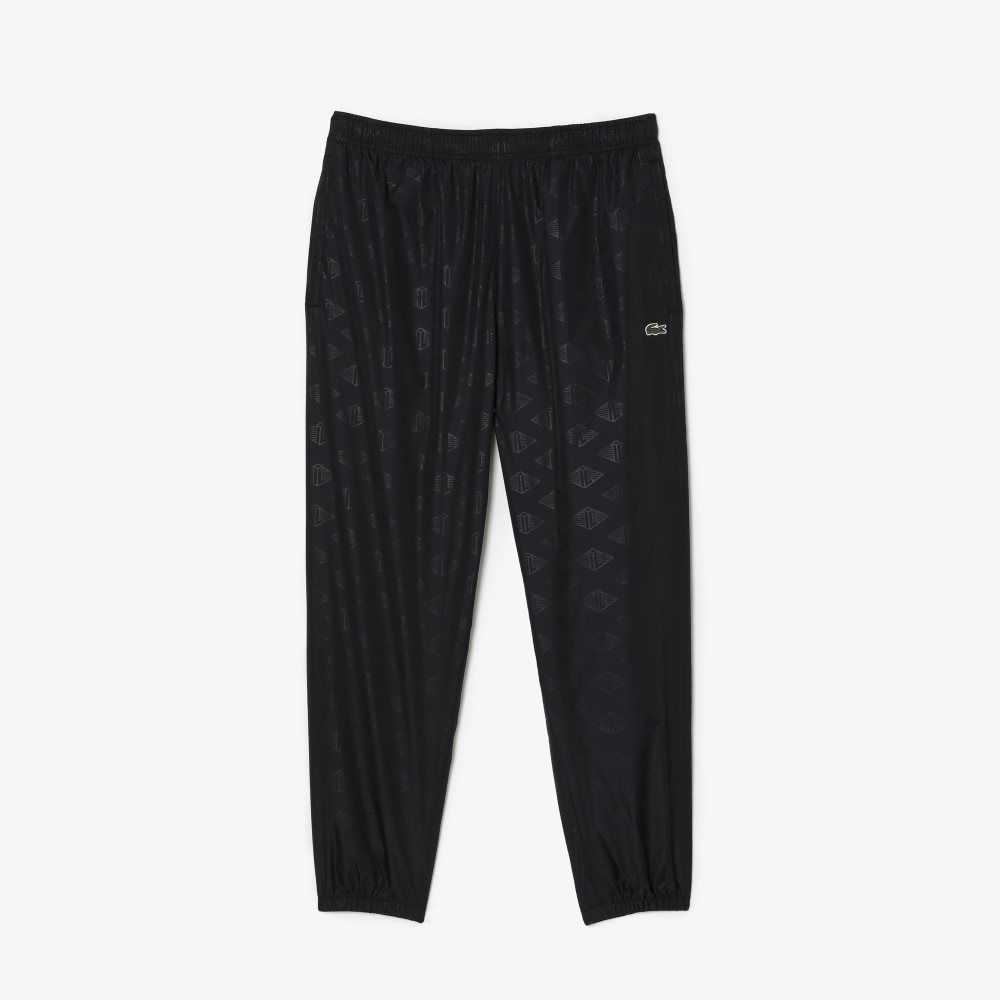 Lacoste Monogram Print Parça Pants Siyah | WQ1749628