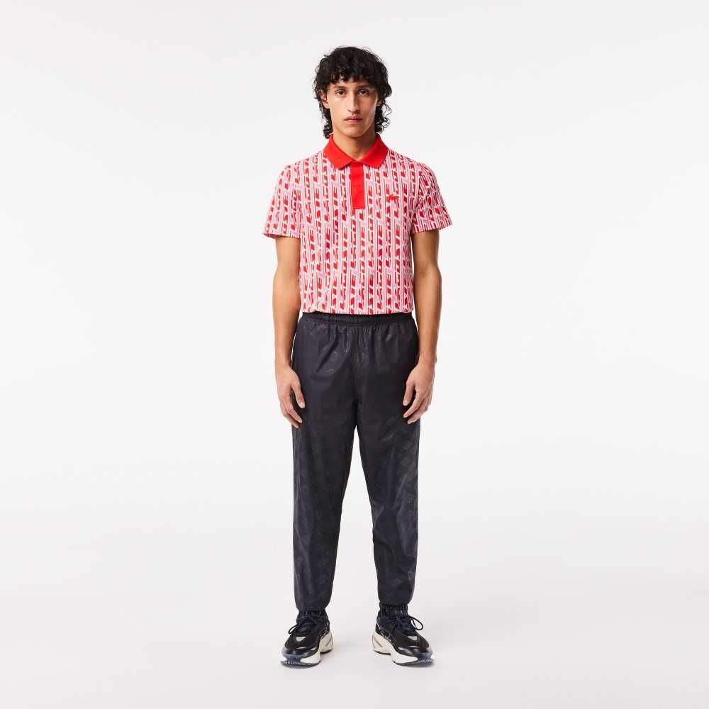 Lacoste Monogram Print Parça Pants Siyah | WQ1749628