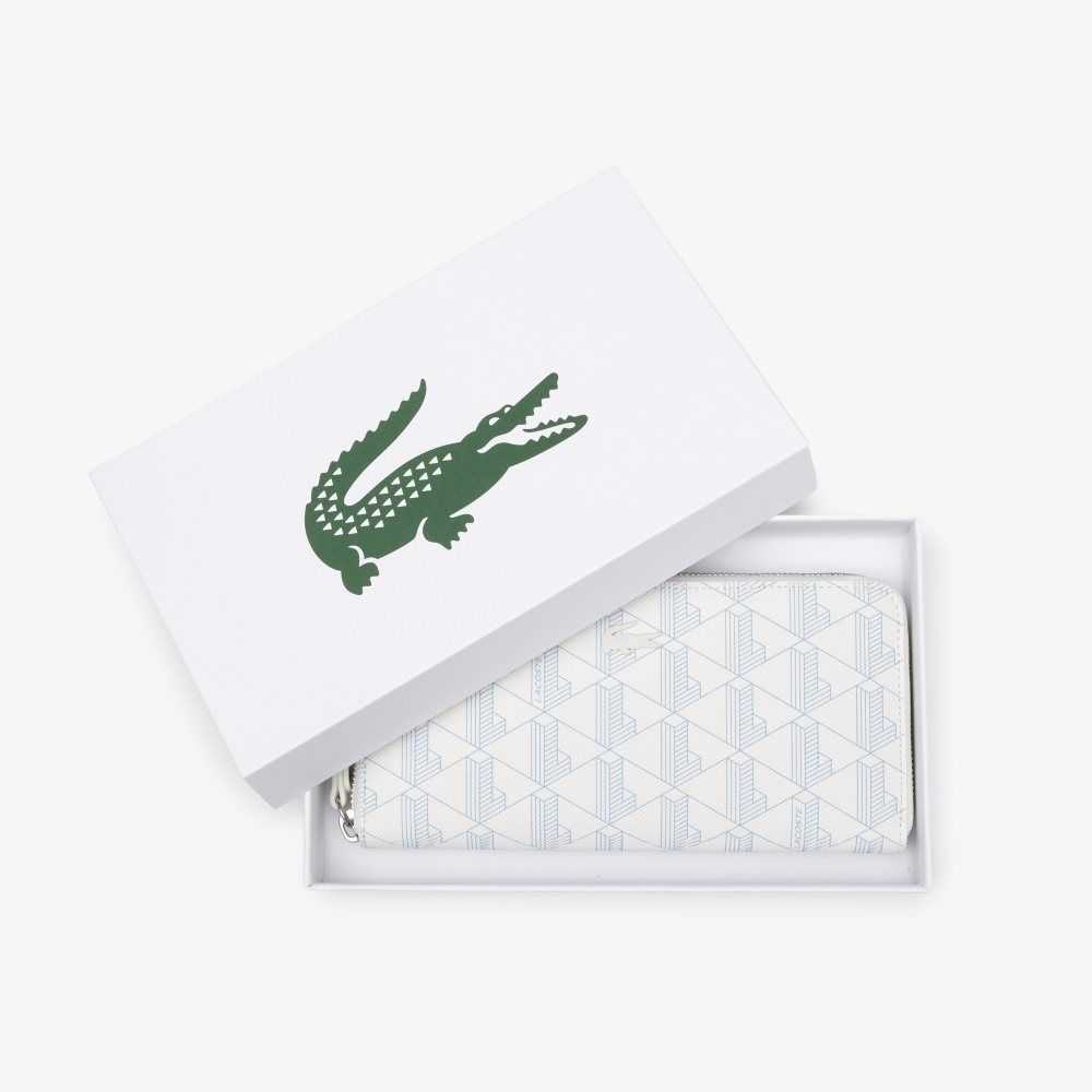 Lacoste Monogram Print Zip Wallet Renkli | MF4689530