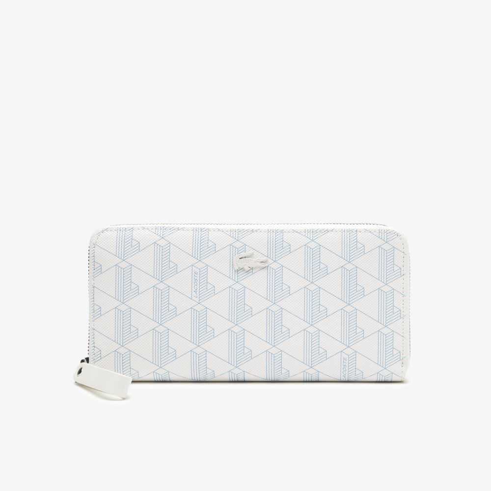 Lacoste Monogram Print Zip Wallet Renkli | MF4689530