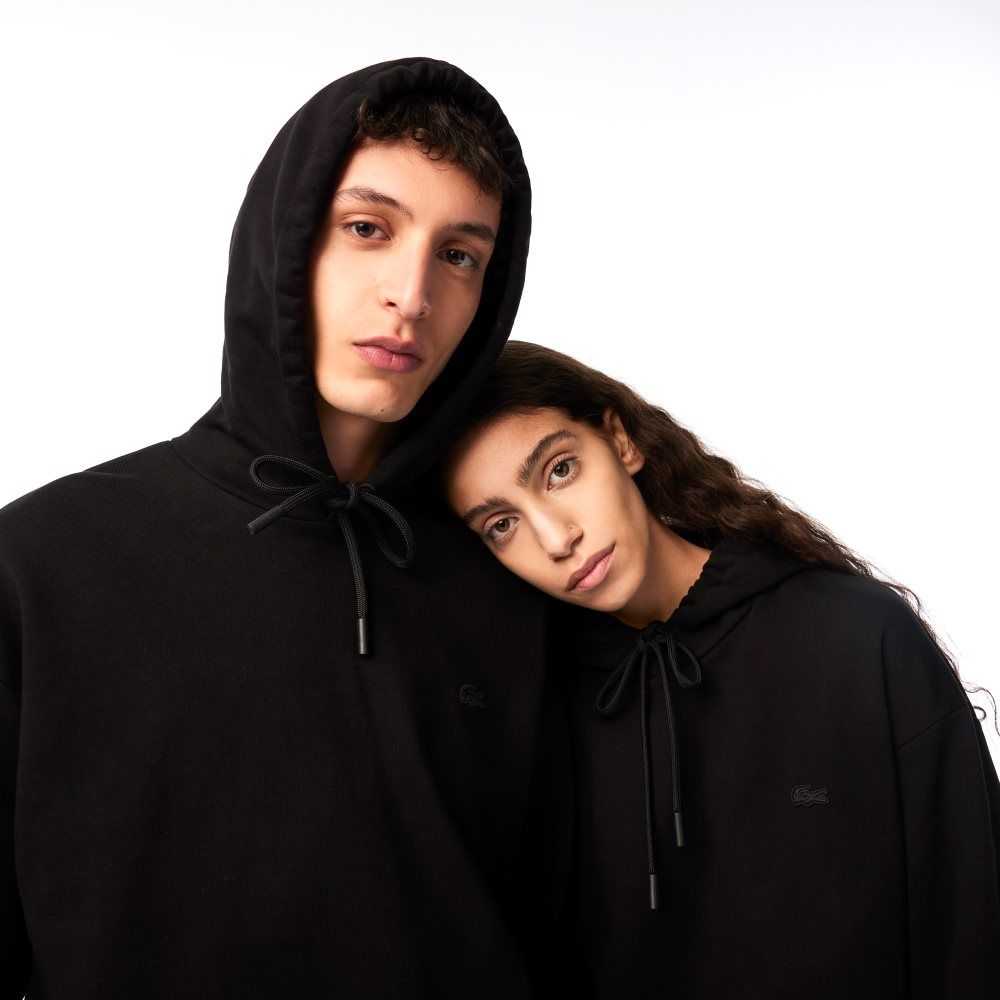 Lacoste Netflix Loose Fit Hoodie Siyah | LW3259046