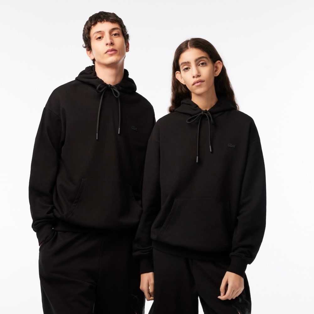 Lacoste Netflix Loose Fit Hoodie Siyah | LW3259046