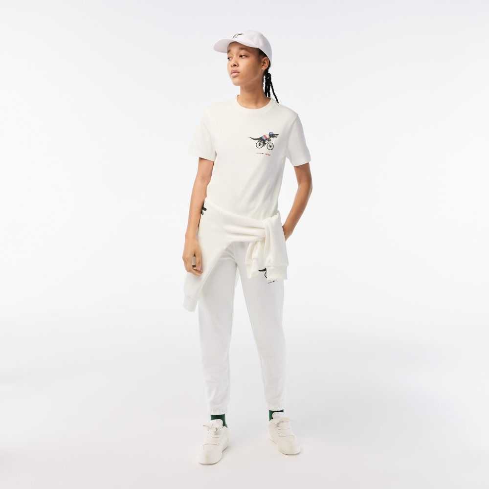 Lacoste Netflix Organic Pamuklu Jersey T-Shirt Beyaz | NZ5890147