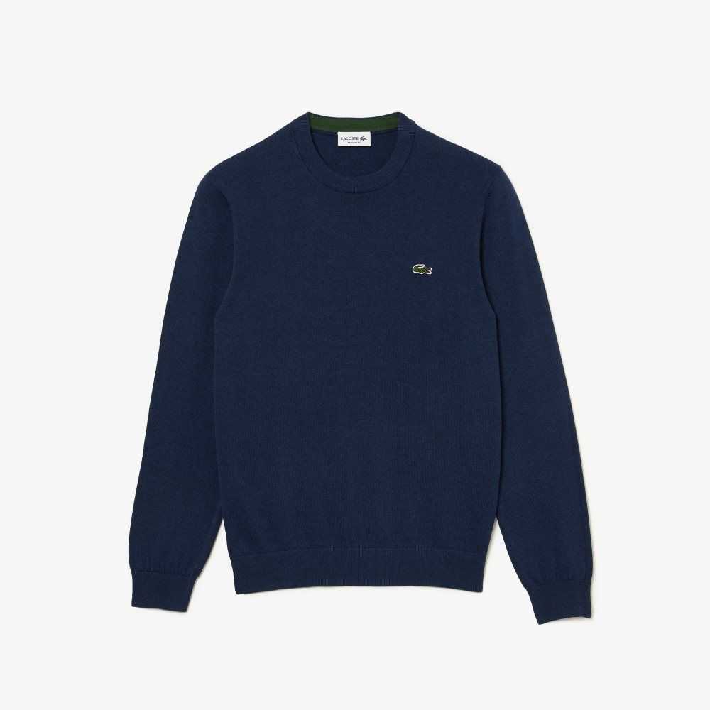 Lacoste Organic Pamuklu Crew Neck Mavi | CH4159280