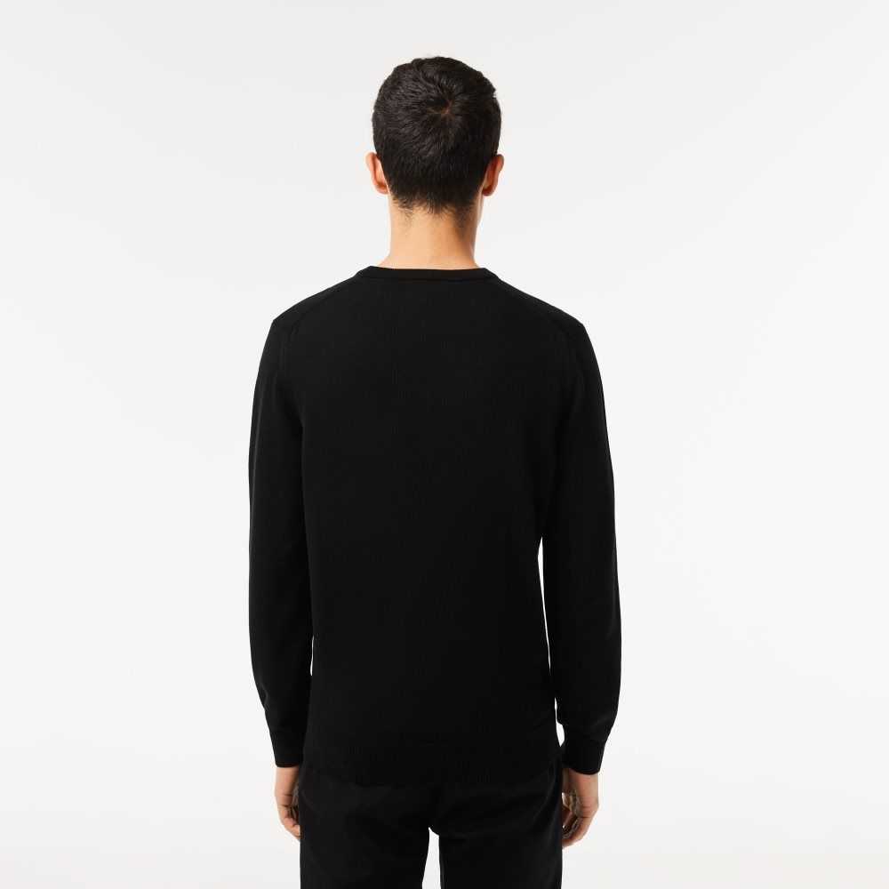 Lacoste Organic Pamuklu Crew Neck Siyah | NX6341052