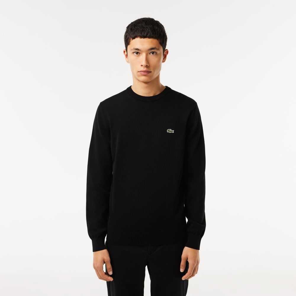 Lacoste Organic Pamuklu Crew Neck Siyah | NX6341052