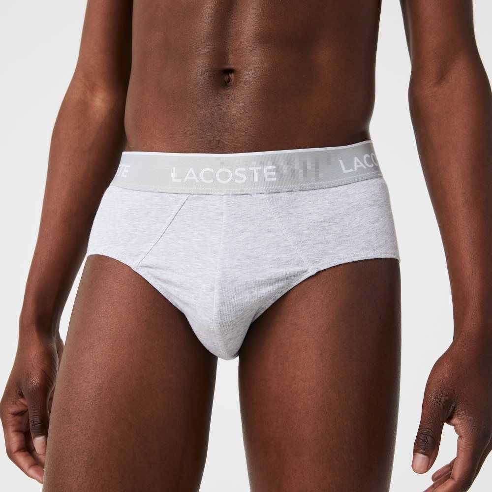 Lacoste Pack Of 3 Gündelik Briefs Siyah Beyaz Gri | CV5834619