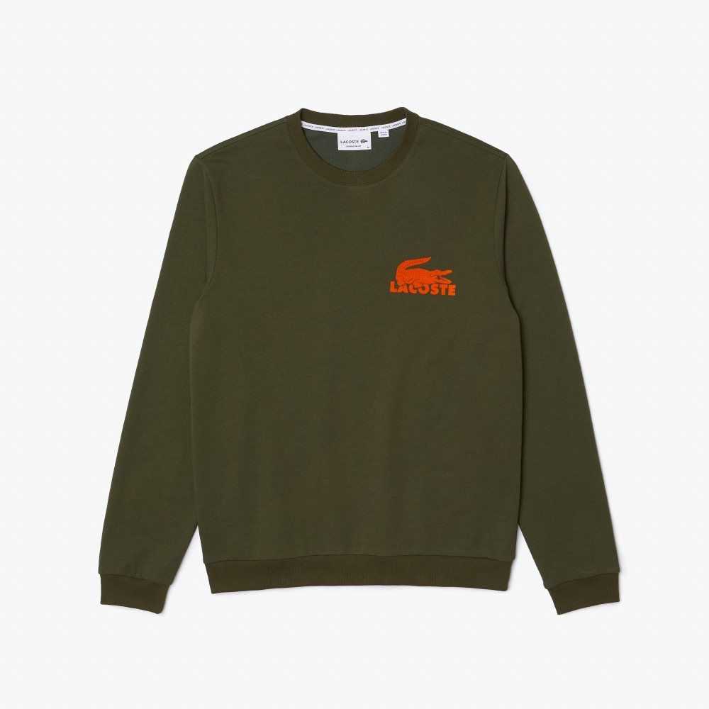 Lacoste Pamuklu Fleece Lounge Haki Yeşil Turuncu | PS2145968