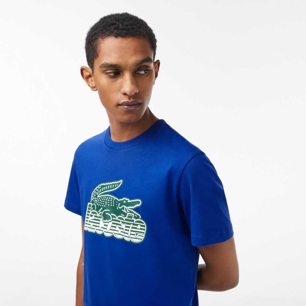 Lacoste Pamuklu Jersey Print Mavi | DV2031758