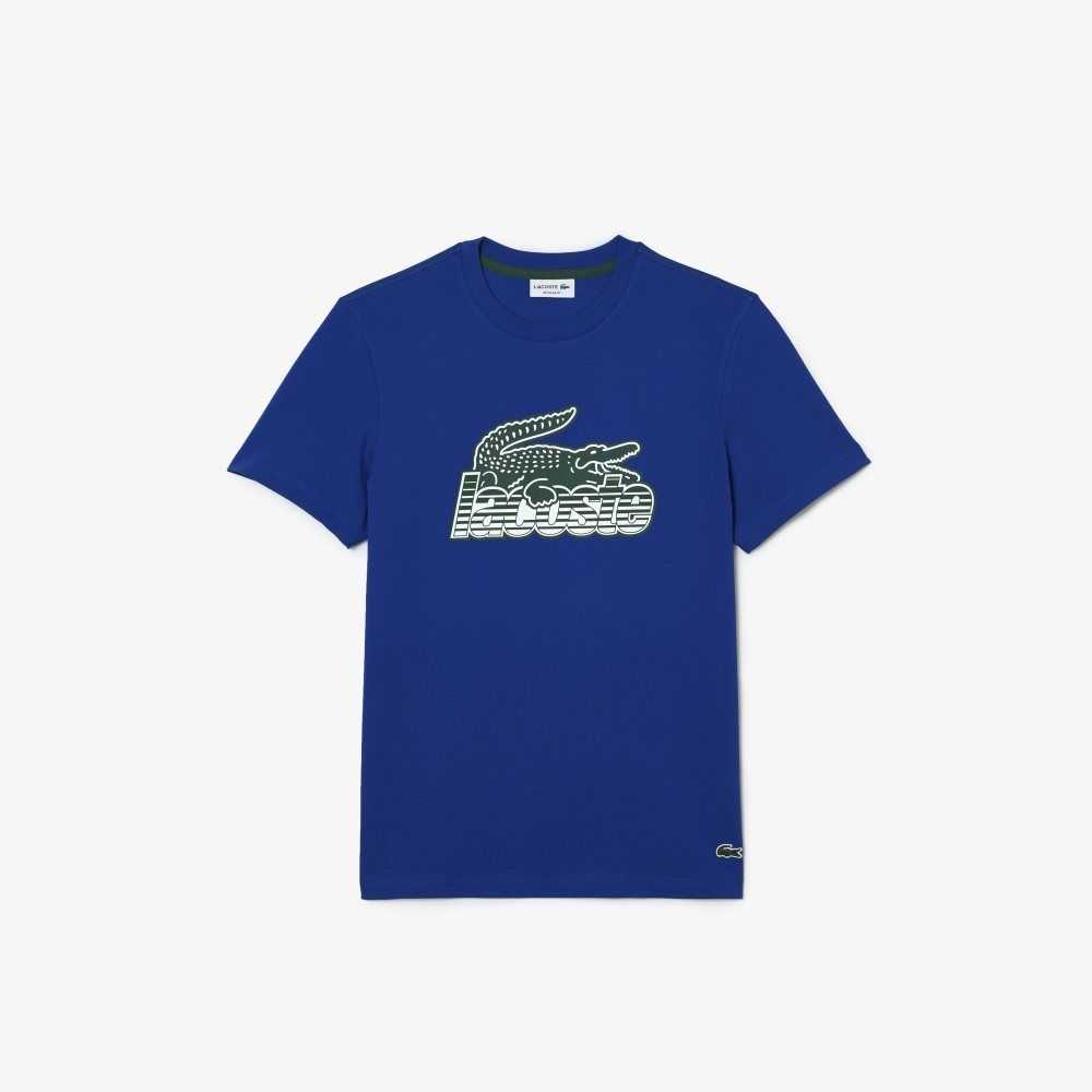 Lacoste Pamuklu Jersey Print Mavi | DV2031758