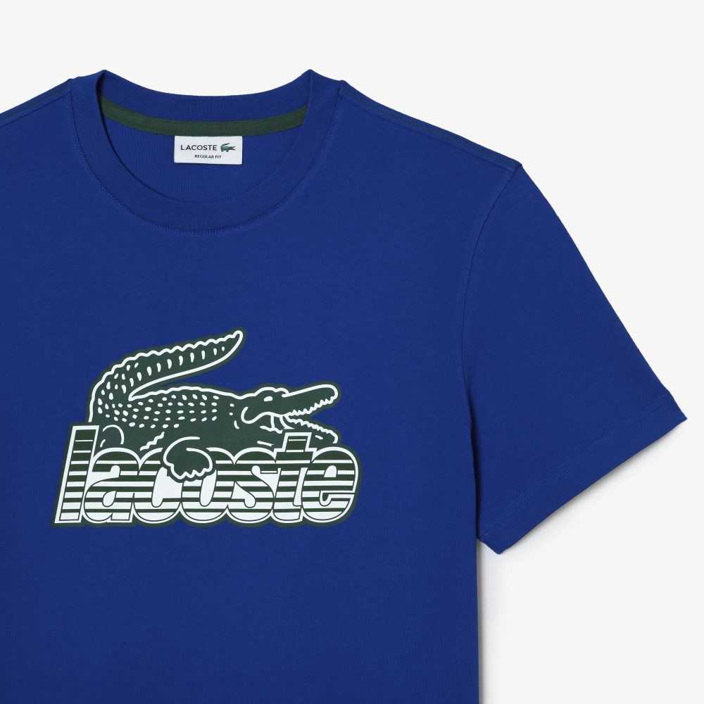 Lacoste Pamuklu Jersey Print Mavi | DV2031758