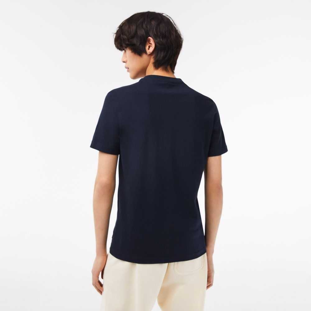 Lacoste Pamuklu Jersey Print T-Shirt Lacivert Mavi | DX1269835