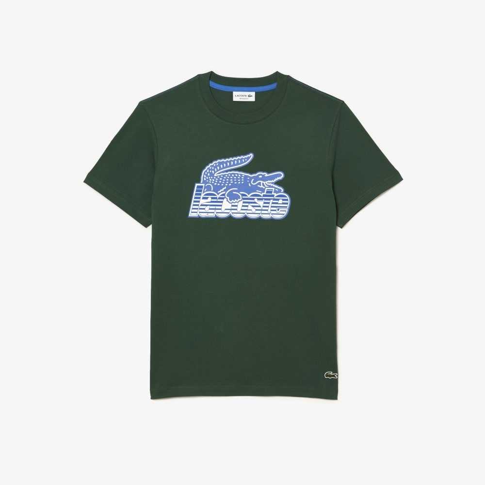 Lacoste Pamuklu Jersey Print Yeşil | HE7034695