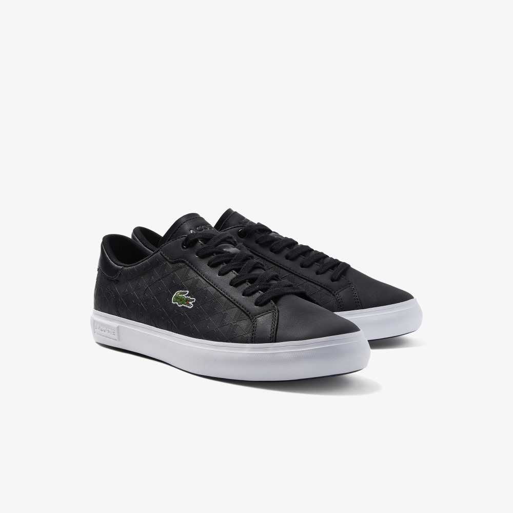 Lacoste Powercourt Deri Siyah Beyaz | MX7096581