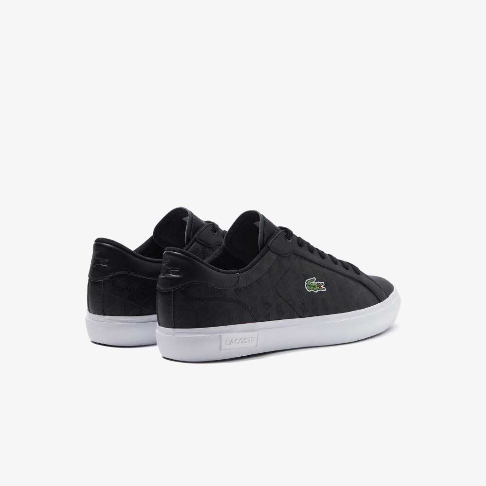 Lacoste Powercourt Deri Siyah Beyaz | MX7096581