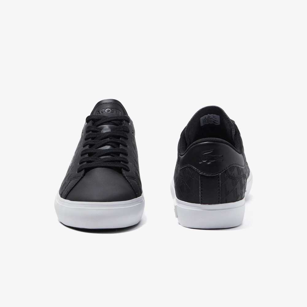 Lacoste Powercourt Deri Siyah Beyaz | MX7096581