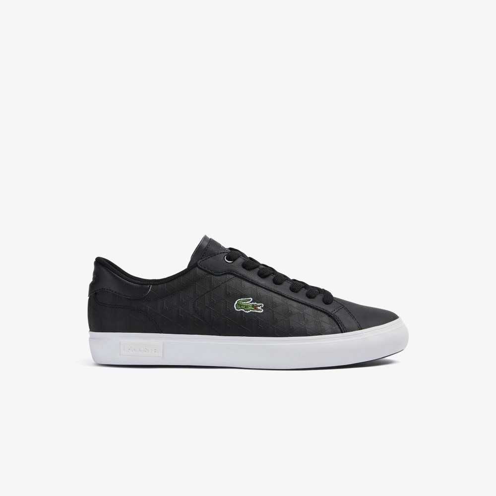 Lacoste Powercourt Deri Siyah Beyaz | MX7096581