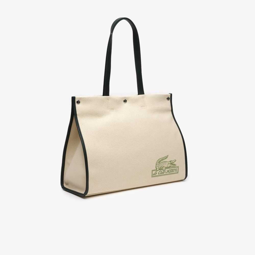 Lacoste Print Front Tote Bej Rengi | DF7425398