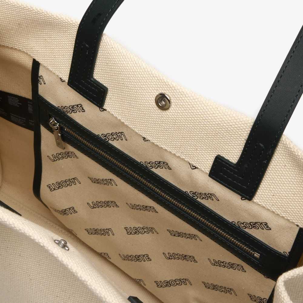 Lacoste Print Front Tote Bej Rengi | DF7425398