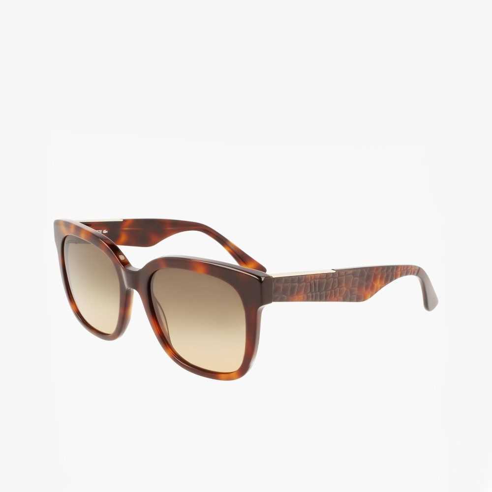 Lacoste Rectangle Acetate Croco Skin Renkli | LD7520431