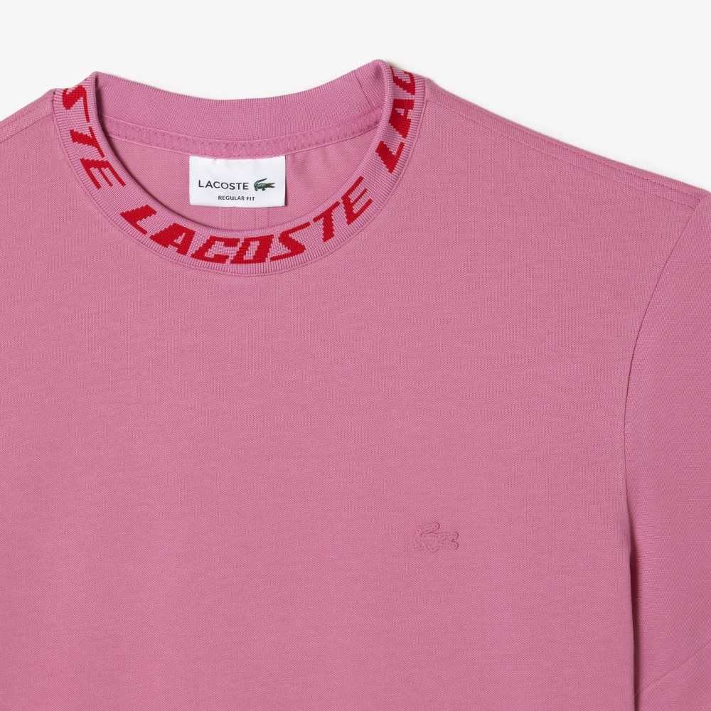 Lacoste Regular Fit Branded Collar Pembe | ZC0849156