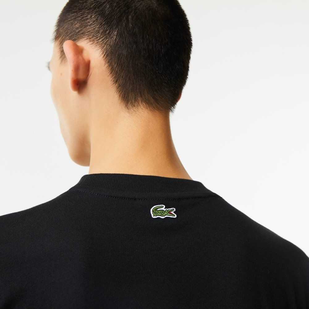 Lacoste Regular Fit Branded Monogram Print Siyah | OQ1867249