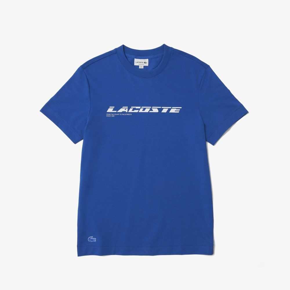 Lacoste Regular Fit Branded Pique Mavi | WY3206981