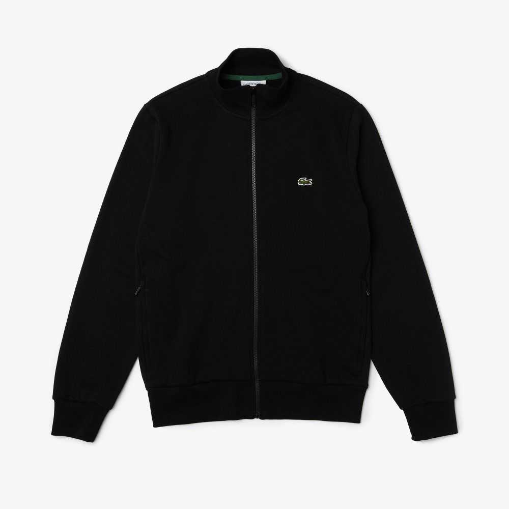 Lacoste Regular Fit Brushed Fleece Zippered Siyah | CU1965043