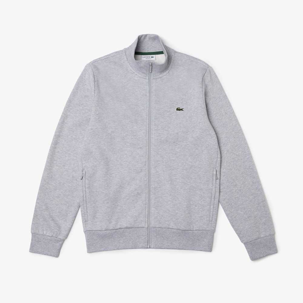 Lacoste Regular Fit Brushed Fleece Zippered Gri | MW2871954