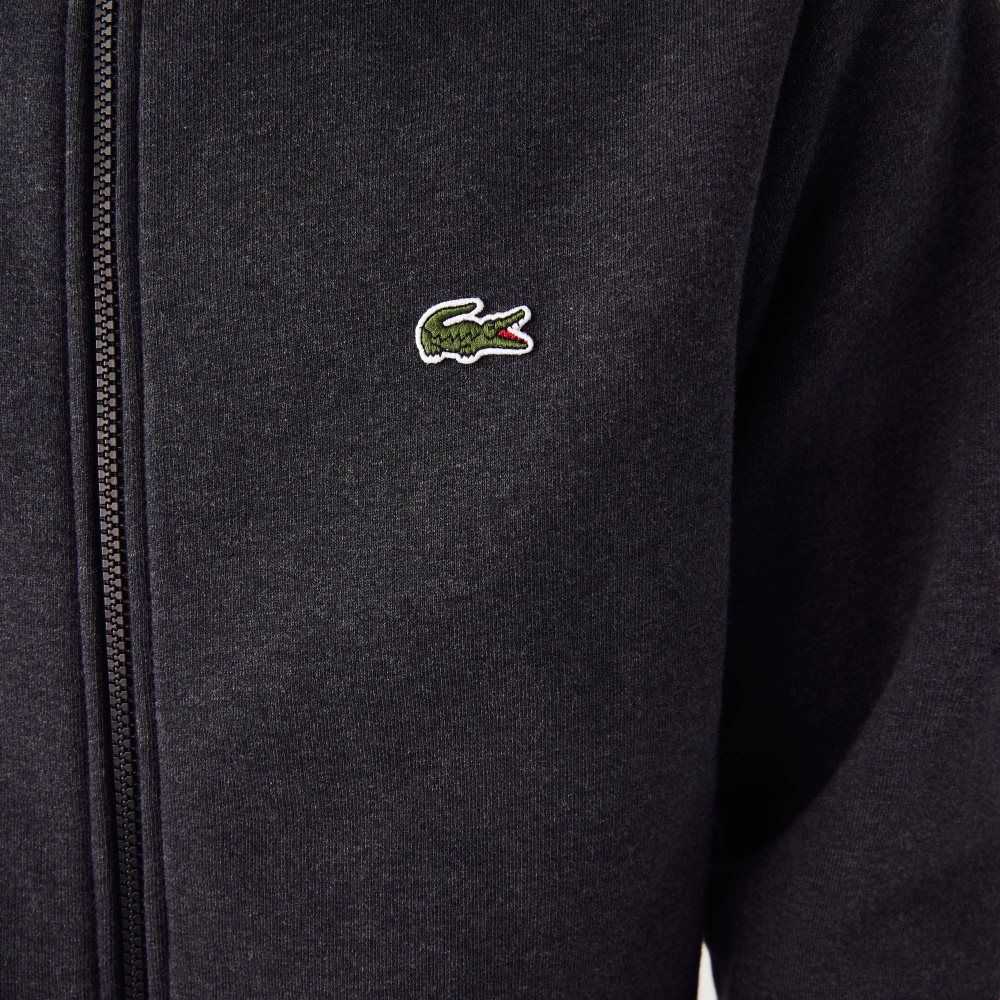 Lacoste Regular Fit Brushed Fleece Zippered Gri | SR7543620