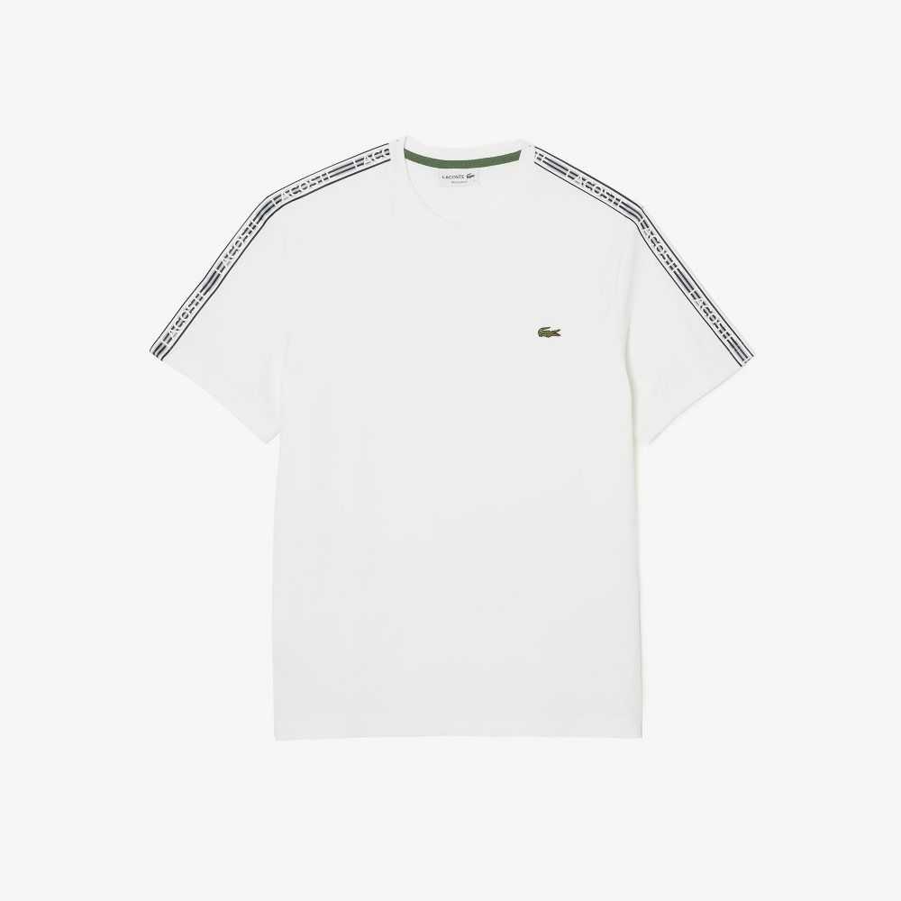 Lacoste Regular Fit Logo Stripe Beyaz | ZM2910756