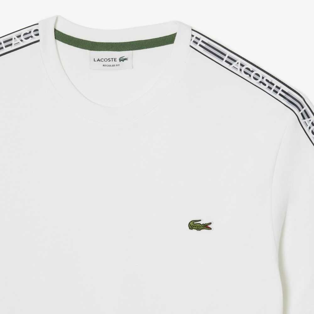 Lacoste Regular Fit Logo Stripe Beyaz | ZM2910756