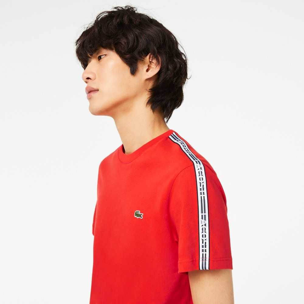 Lacoste Regular Fit Logo Stripe Kırmızı | VW2375640