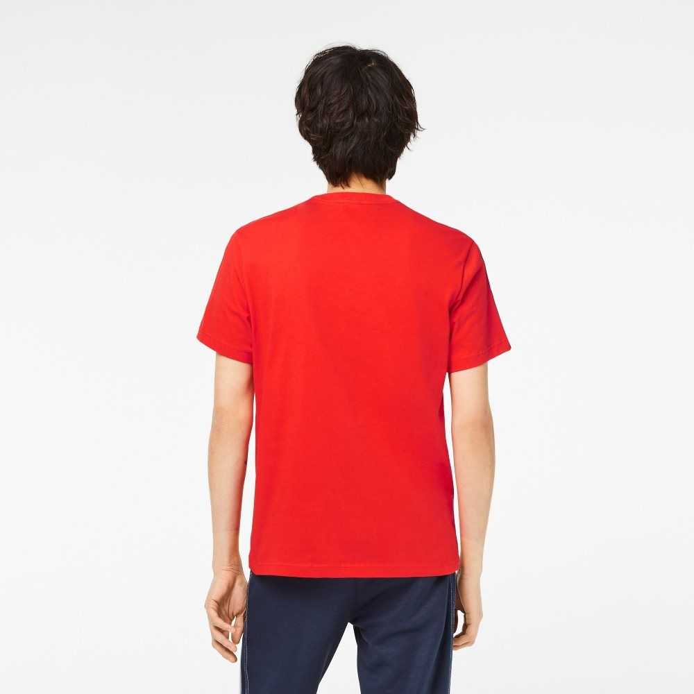 Lacoste Regular Fit Logo Stripe Kırmızı | VW2375640