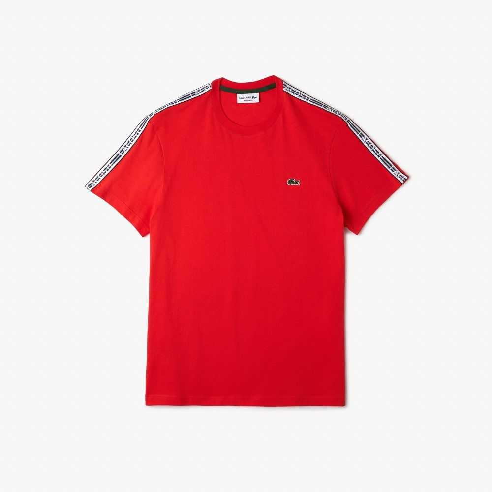 Lacoste Regular Fit Logo Stripe Kırmızı | VW2375640