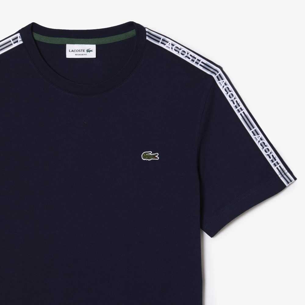 Lacoste Regular Fit Logo Stripe Lacivert Mavi | ZH5832169