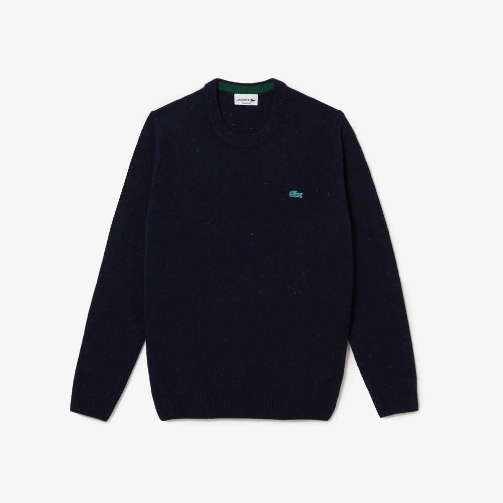 Lacoste Regular Fit Speckled Print Yün Jersey Lacivert Mavi | NS6452973