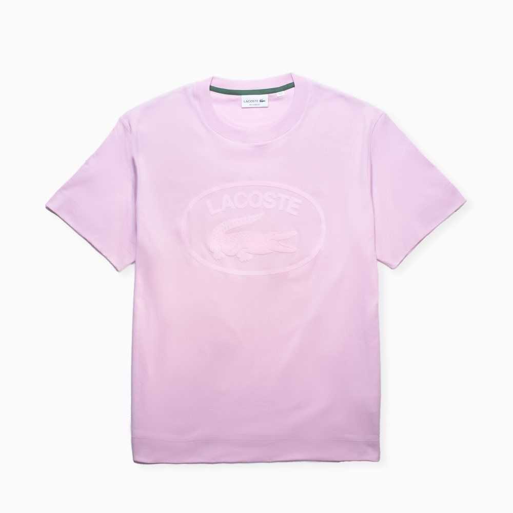 Lacoste Relaxed Fit Branded Pamuklu Pembe | JT3178290