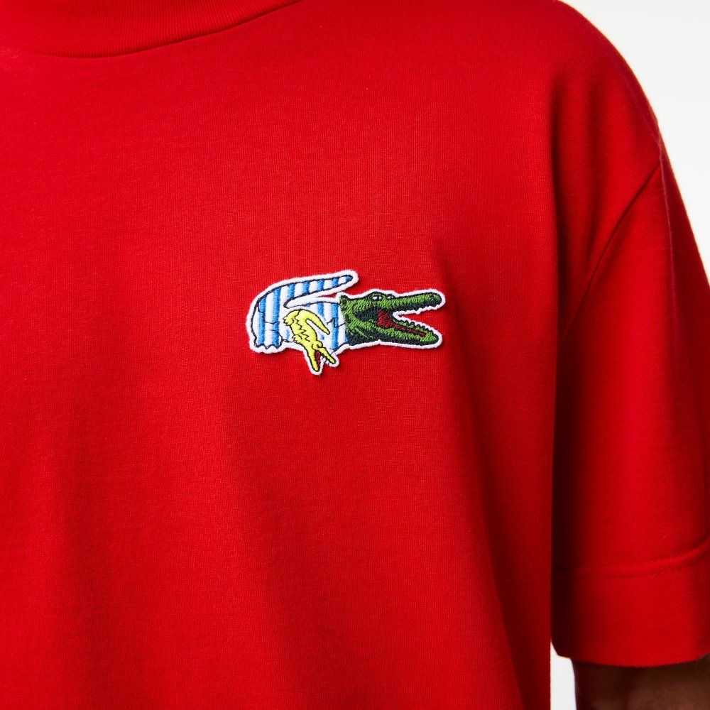 Lacoste Relaxed Fit Comic Effect Badge Kırmızı | MP2043156